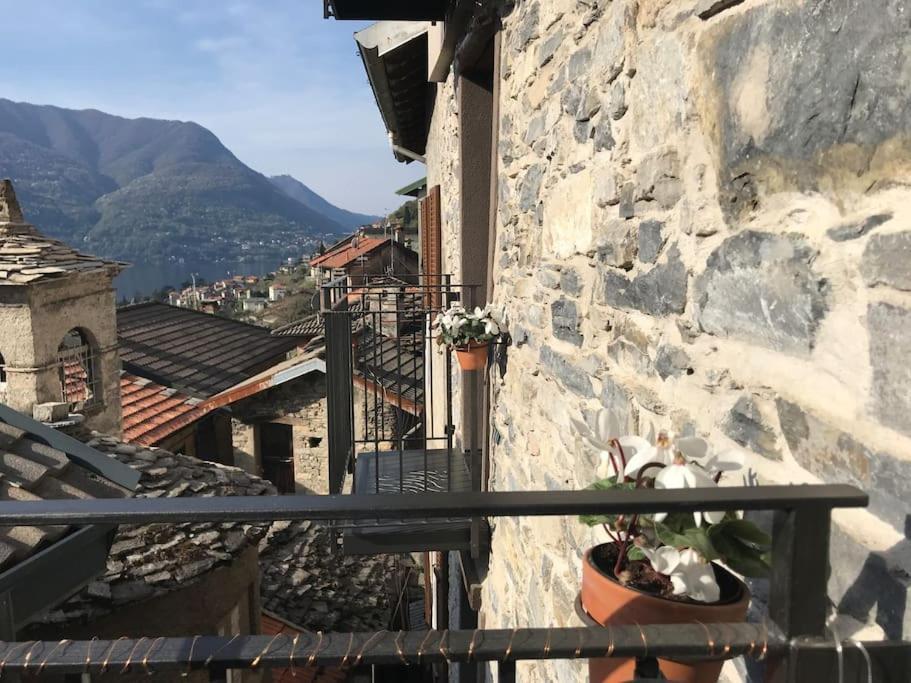 Romantic Home Stone With Amazing View Lake Of Como And Oleandra Laglio Eksteriør bilde